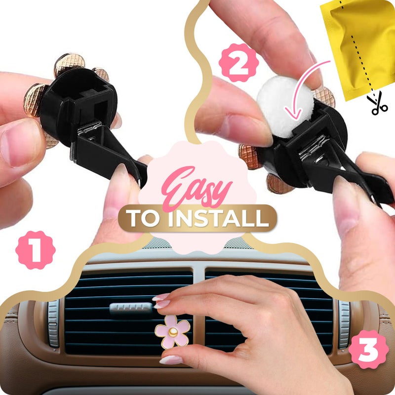 Zadin 2 Pieces Sunflower Car Accessories Cute Car Air Freshener Sunflower Air Vent Clips Sunflowers Gift Decorations Girasoles Car Clip Interior Air Vent Decor - Image 3